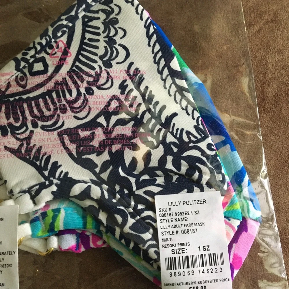 LILLY PULITZER NWT AUTHENTIC THREE DESIGN NON-MEDICAL FACE MASKS